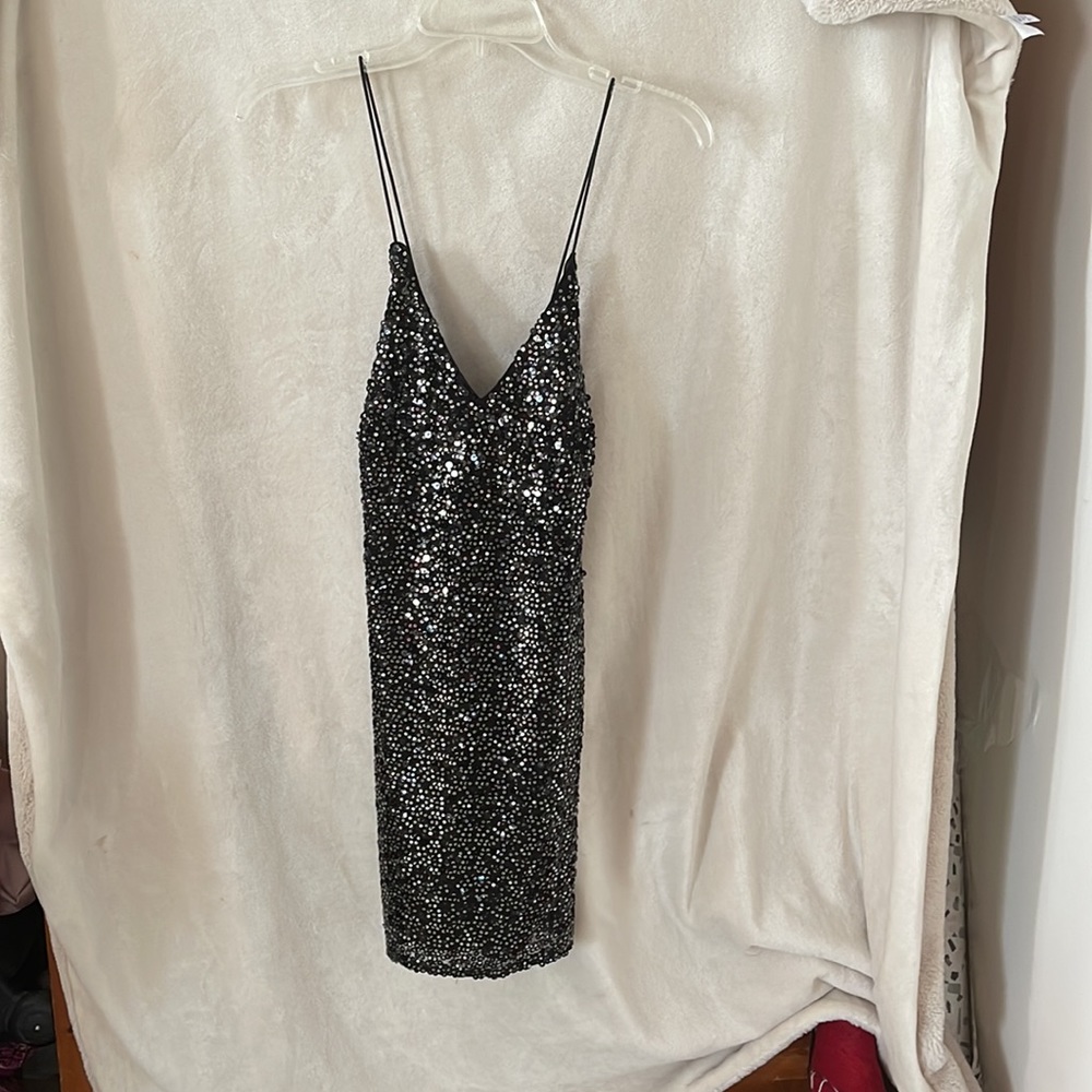Lulu’s Black Sequin Mini Dress